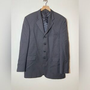 Sergio Valentino Gray 4 Button 100% Wool 52 6 L Blazer Jacket Super 100